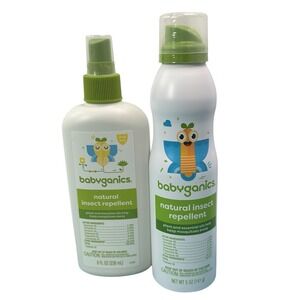 Babyganics Natural Insect Repellent DEET-Free Plant Based Spray 8oz and 5oz‎ Set